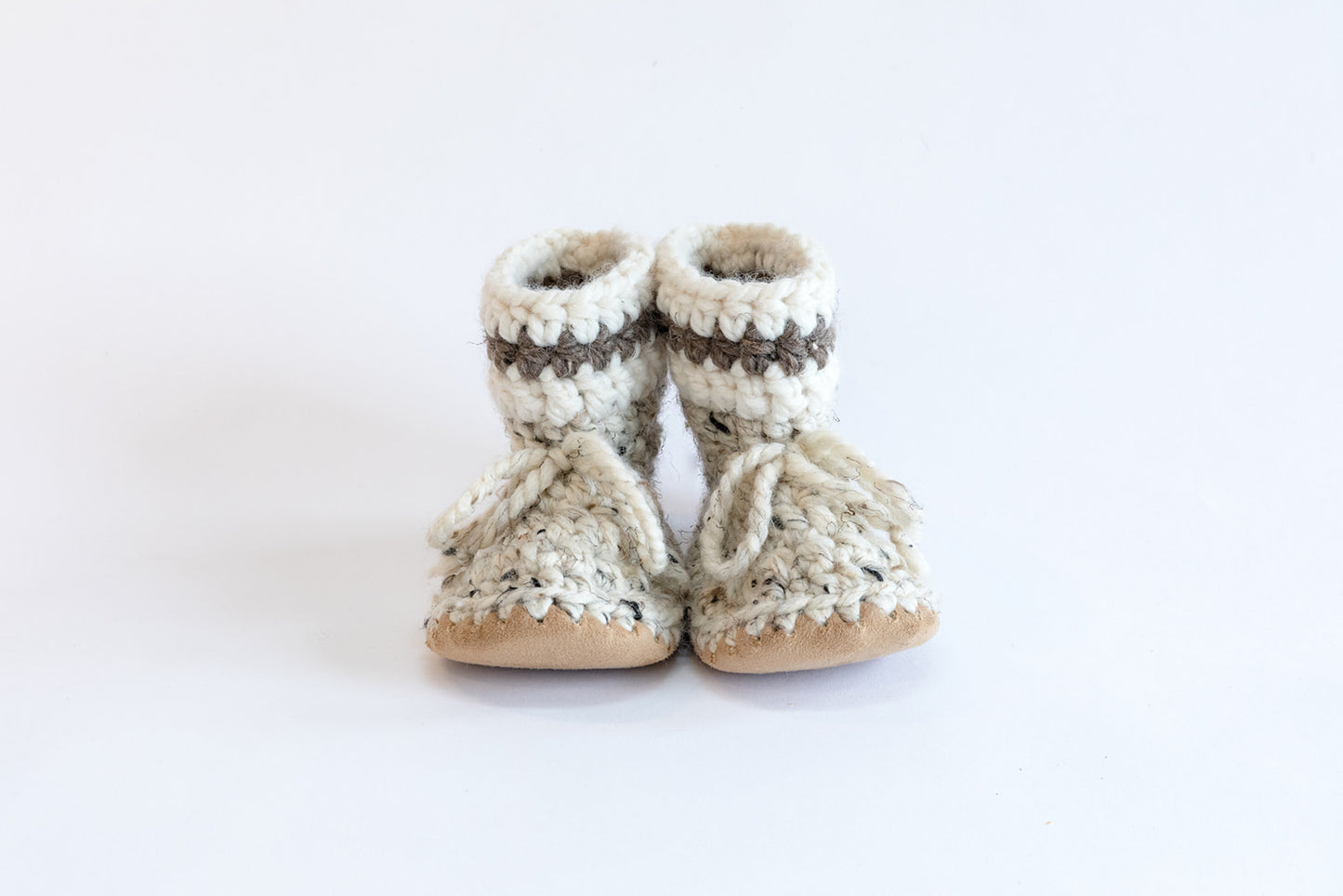 Huddy Buddies Brown Owl - Handmade Soft Sole Slip-On, Stay-On Wool Booties