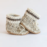Soft Sole Wool Booties Brown Owl