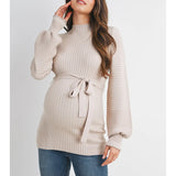Mock Neck Maternity Knit Sweater