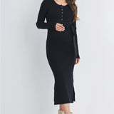 Ribbed Maternity Midi Dress