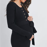 Ribbed Maternity Midi Dress