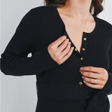 Ribbed Maternity Midi Dress