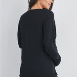 Side Zip Long Sleeve Maternity & Nursing Top