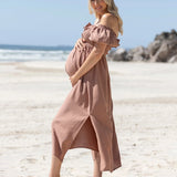Amber Maternity Dress in Terracotta
