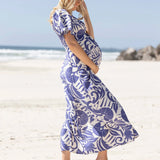 Lina Palm Maternity Dress
