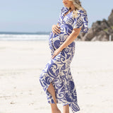 Lina Palm Maternity Dress