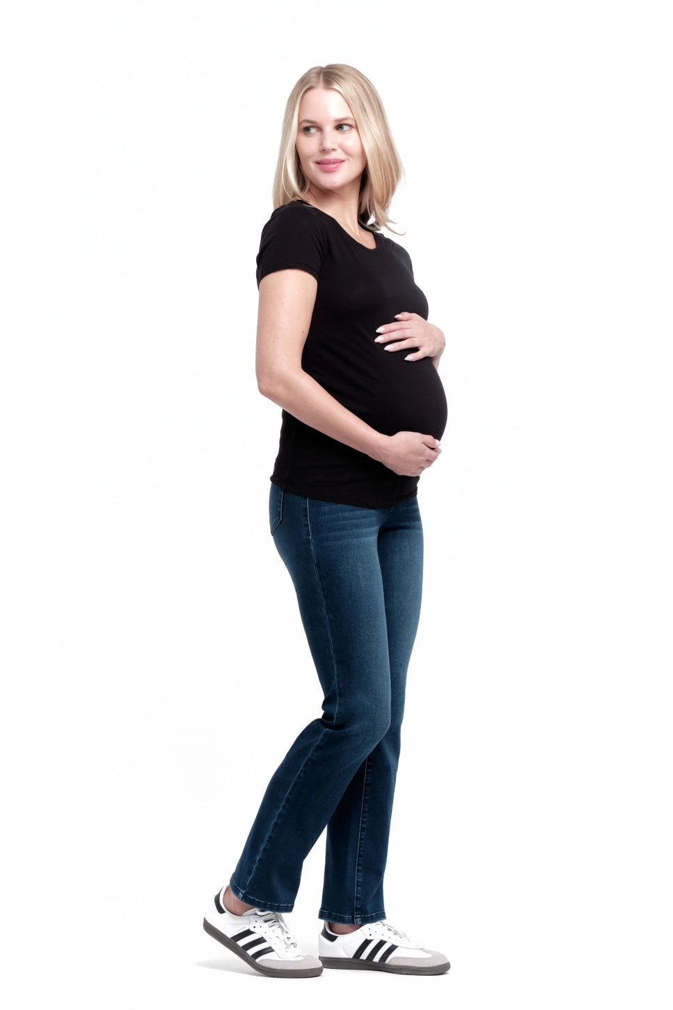 1822 Denim Maternity 30” Better Butter Slim Straight Jean with BellyBand in Lanie Wash