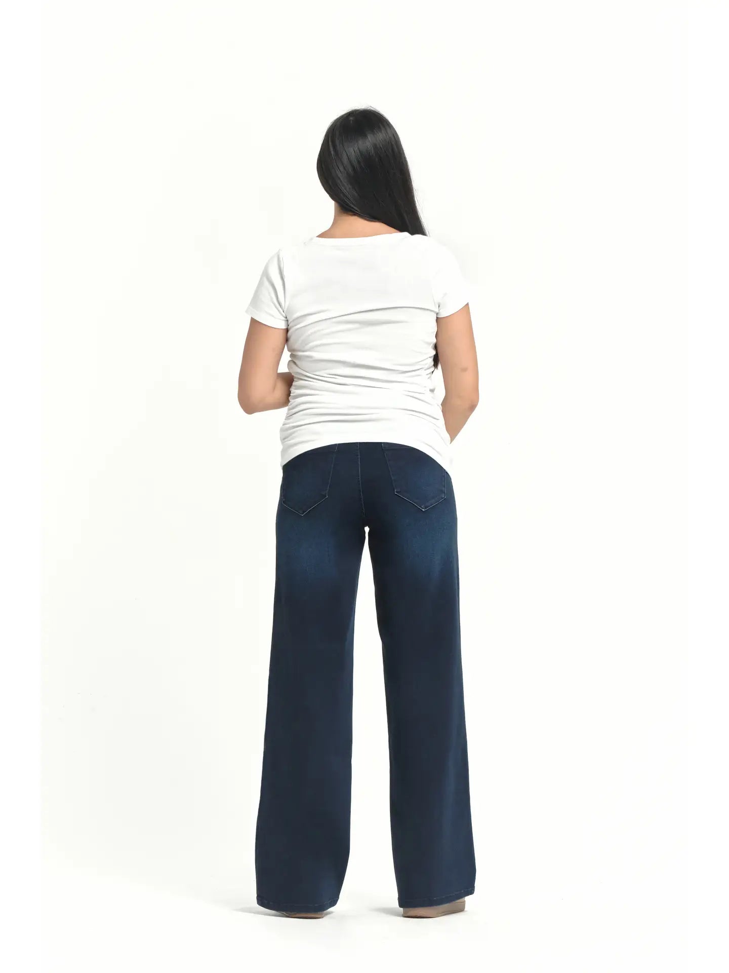 1822 Denim Maternity 32” Better Butter Wide Leg Jean with BellyBand in Yanique Wash