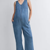 Sleeveless Maternity Denim Jumpsuit