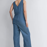 Sleeveless Maternity Denim Jumpsuit