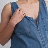 Sleeveless Maternity Denim Jumpsuit