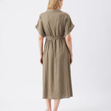 Amy Linen Nursing Shirt Dress