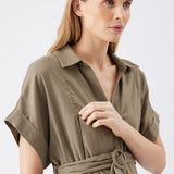 Amy Linen Nursing Shirt Dress