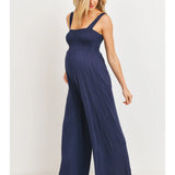 Sleeveless Smocked Wide Leg Jumpsuit