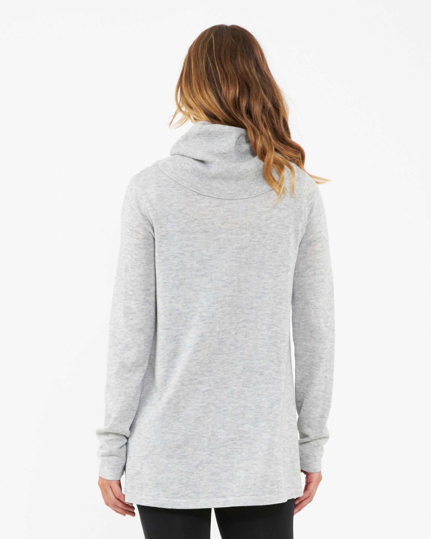 Ripe Cowl Neck Nursing Knit in Silver Marle