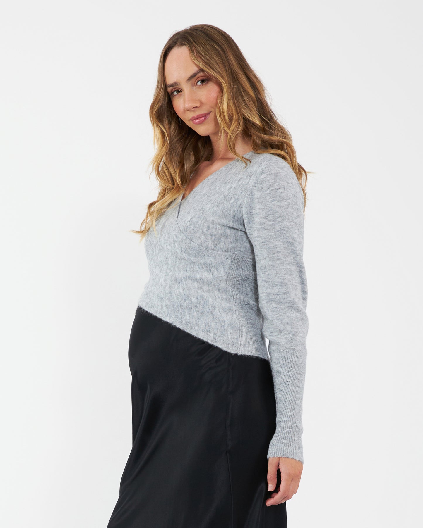 Ripe Willa Nursing Knit in Silver Marle