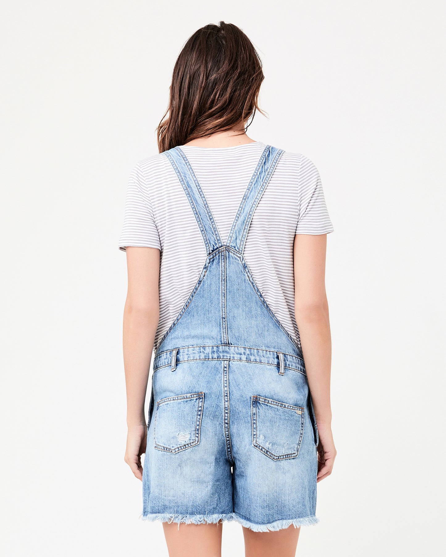 Ripe Denim Short Overalls in Pale Blue