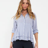 Stripe Layered Peplum Shirt