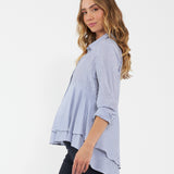 Stripe Layered Peplum Shirt