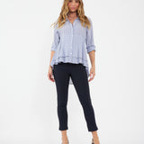 Stripe Layered Peplum Shirt