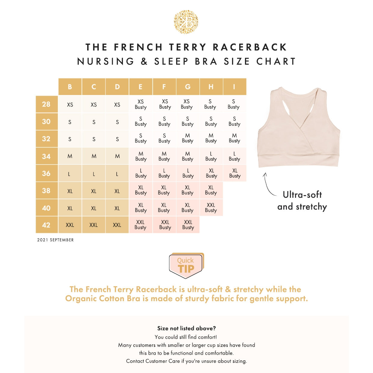 Kindred Bravely French Terry Racerback Busty Nursing Sleep Bra - Import It  All