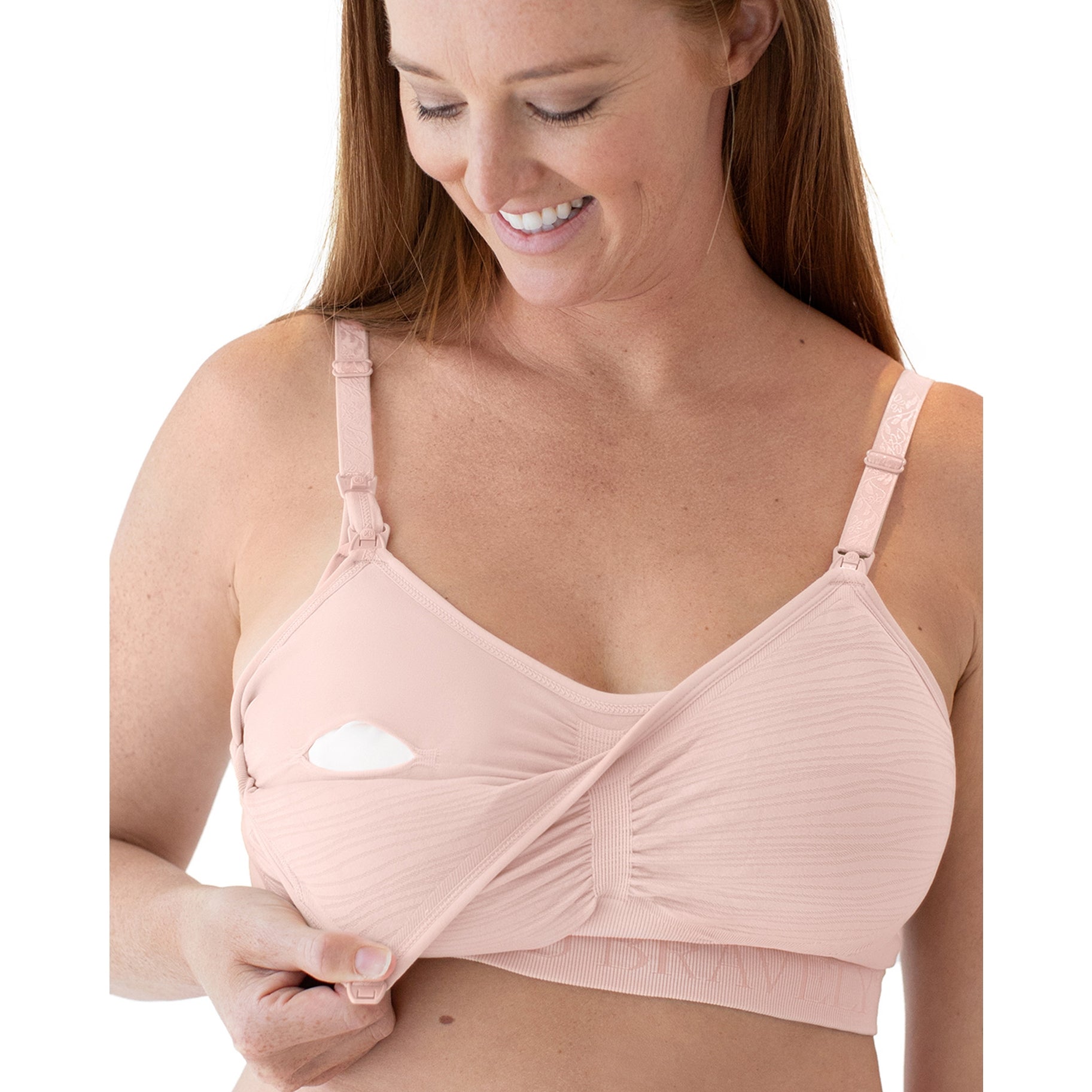 Kindred Bravely Sublime Busty Hands Free Pumping Bra | Patented All-in-One  Pumping & Nursing Bra with EasyClip for F, G, H, I Cup (Pink Heather